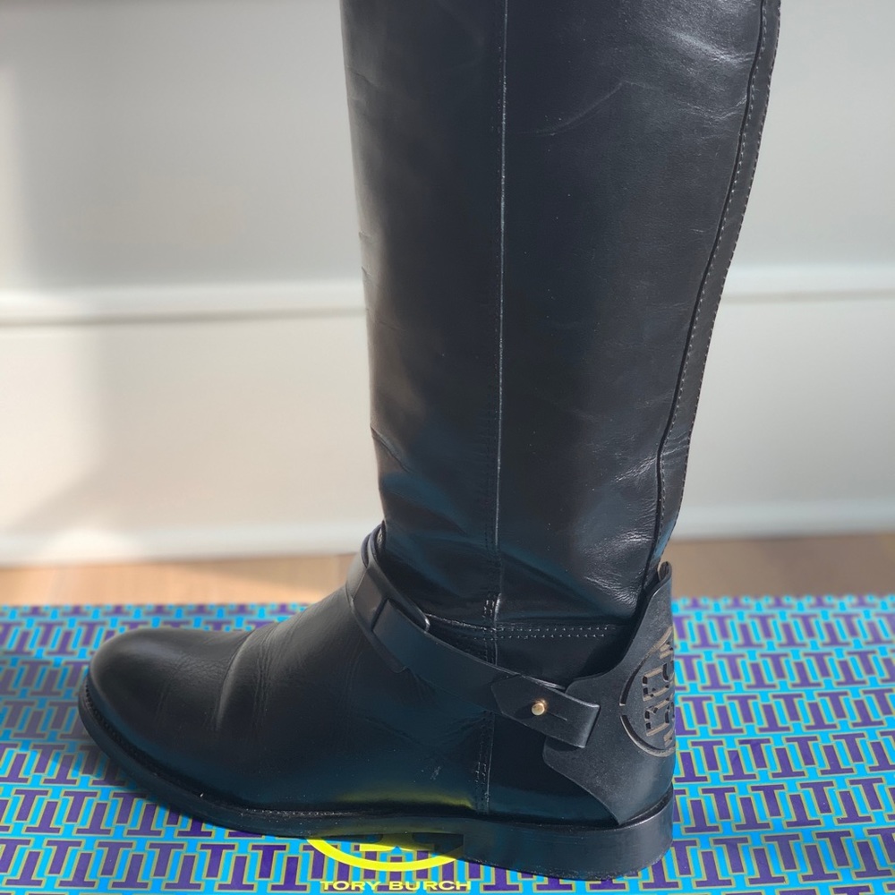 Tory Burch Debry Riding Boot - Black, Size 9